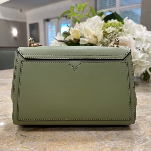 Michael Kors MK Lita Medium Leather Shoulder Crossbody Bag Green - Picture 7 of 13